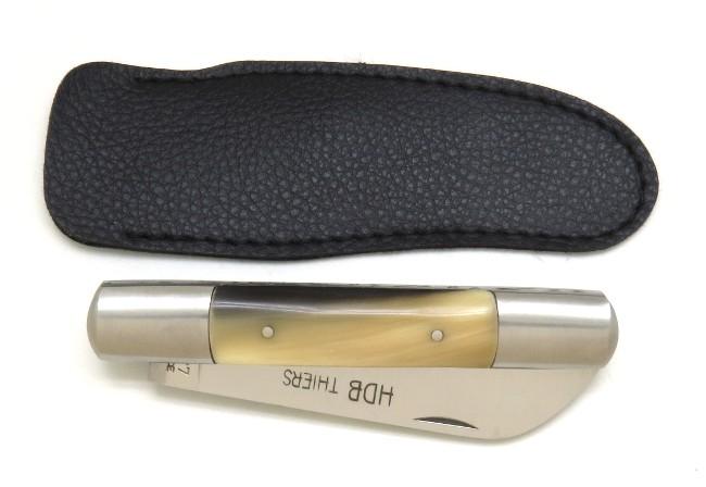 COUTEAU PLIANT LE TONNEAU EN CORNE 2 MITRES EN INOX - GAMME ELEGANCE
